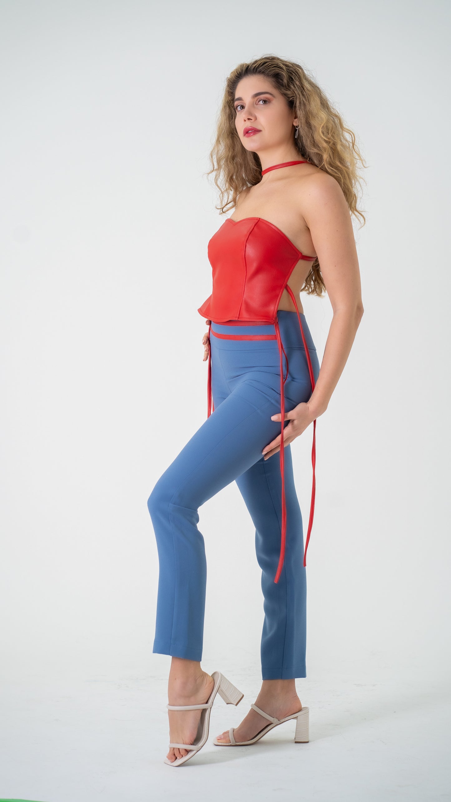 womens tops, red bustier, straps